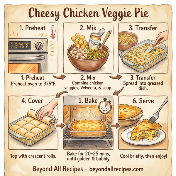 Cheesy Chicken Veggie Pie instructions