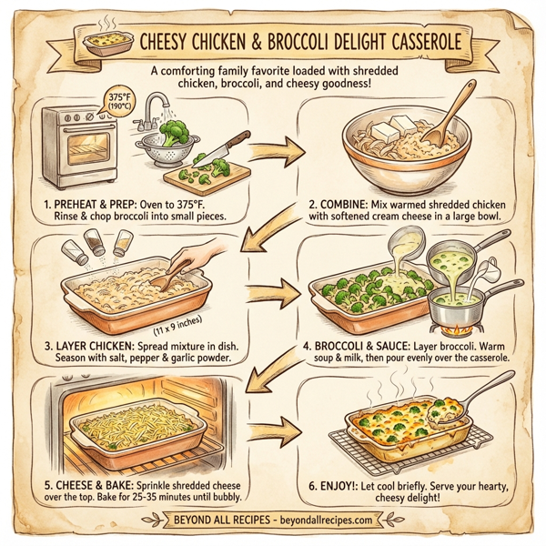 Cheesy Chicken & Broccoli Delight Casserole instructions