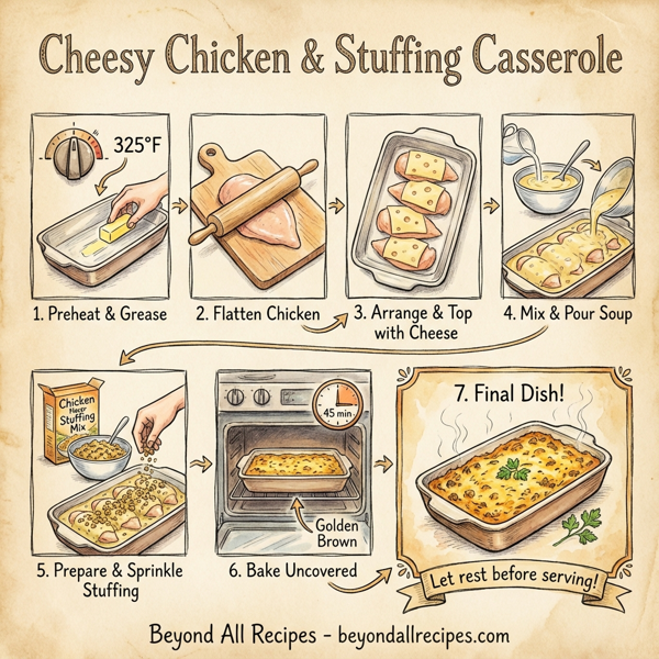 Cheesy Chicken & Stuffing Casserole instructions