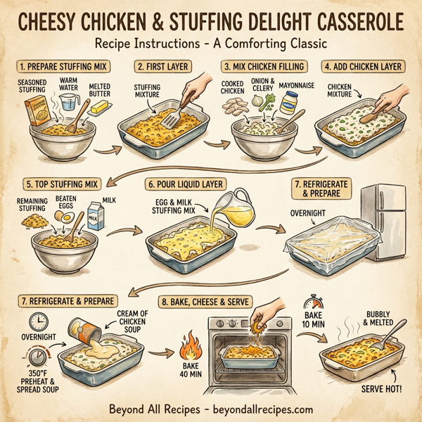 Cheesy Chicken & Stuffing Delight Casserole instructions