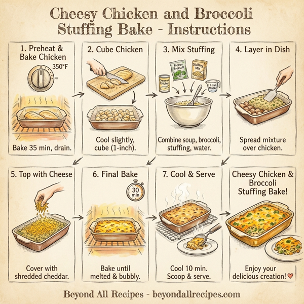 Cheesy Chicken and Broccoli Stuffing Bake instructions