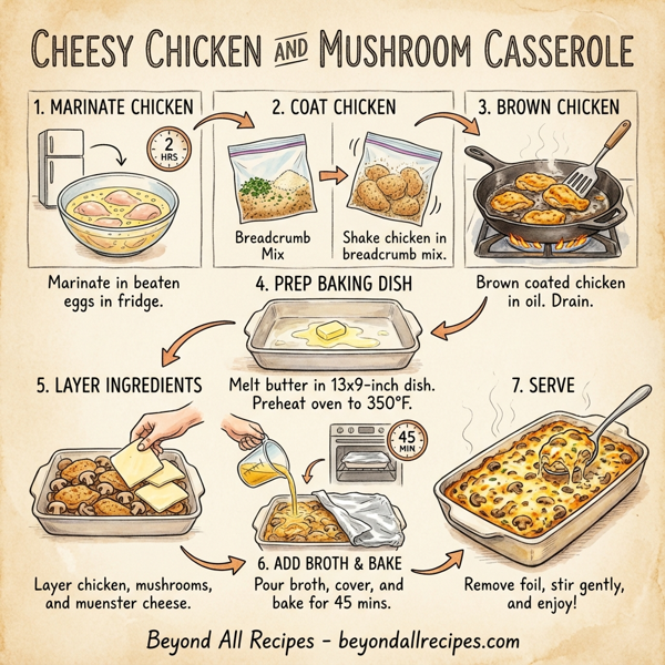 Cheesy Chicken and Mushroom Casserole instructions