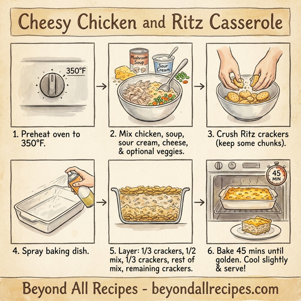 Cheesy Chicken and Ritz Casserole instructions