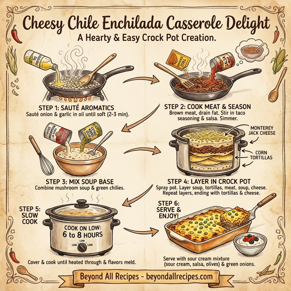 Cheesy Chile Enchilada Casserole Delight instructions