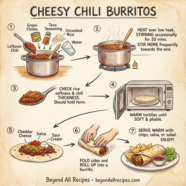 Cheesy Chili Burritos instructions