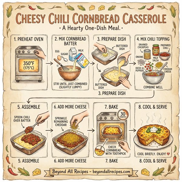 Cheesy Chili Cornbread Casserole instructions