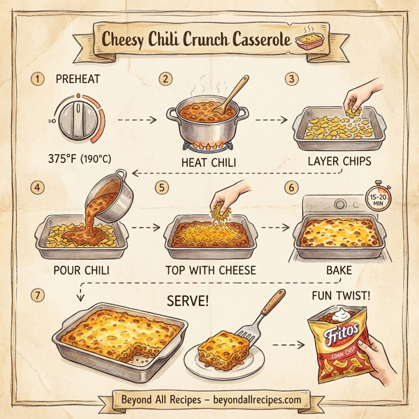 Cheesy Chili Crunch Casserole instructions