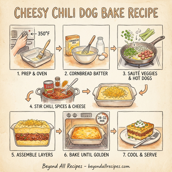 Cheesy Chili Dog Bake instructions