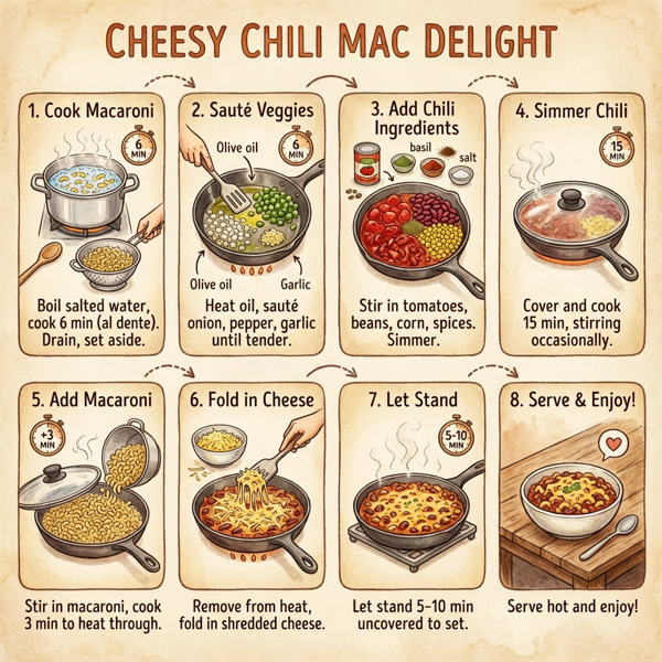 Cheesy Chili Mac Delight instructions