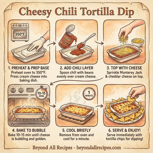Cheesy Chili Tortilla Dip instructions