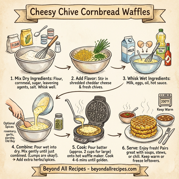 Cheesy Chive Cornbread Waffles instructions