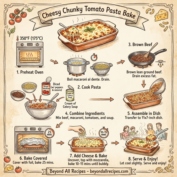 Cheesy Chunky Tomato Pasta Bake instructions