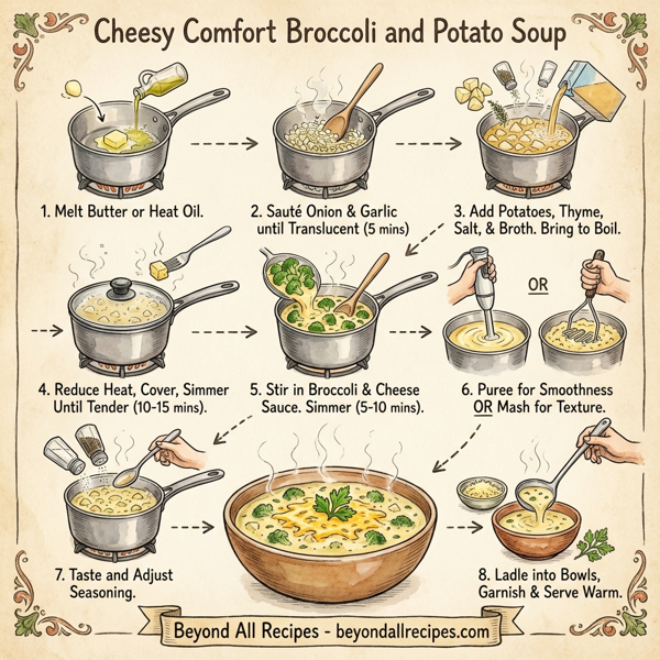 Cheesy Comfort Broccoli and Potato Soup instructions
