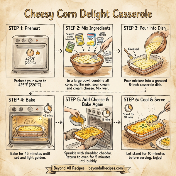 Cheesy Corn Delight Casserole instructions
