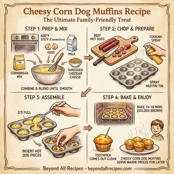 Cheesy Corn Dog Muffins instructions