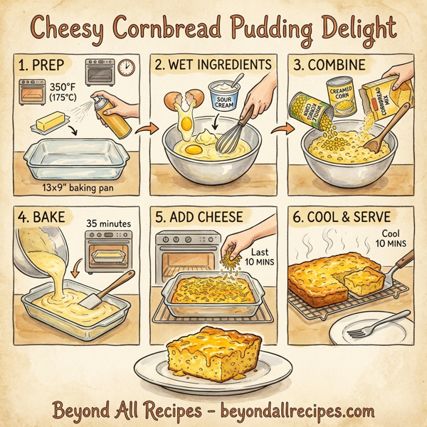 Cheesy Cornbread Pudding Delight instructions
