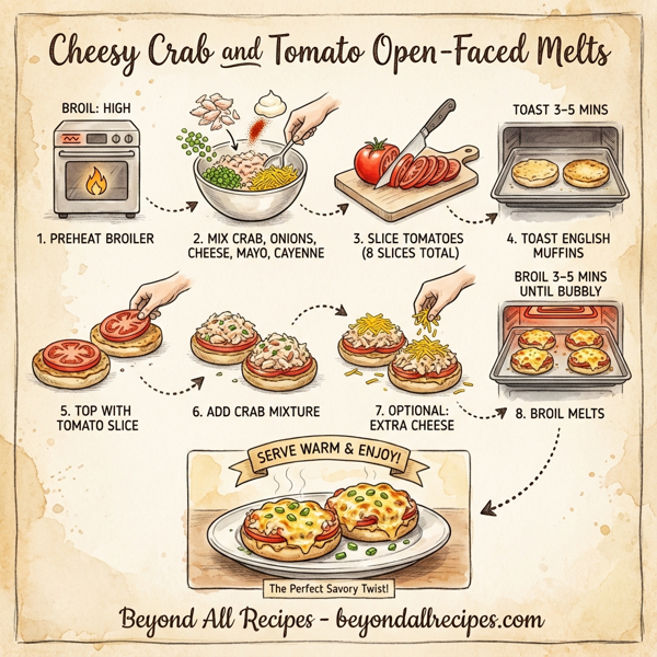 Cheesy Crab and Tomato Open-Faced Melts instructions