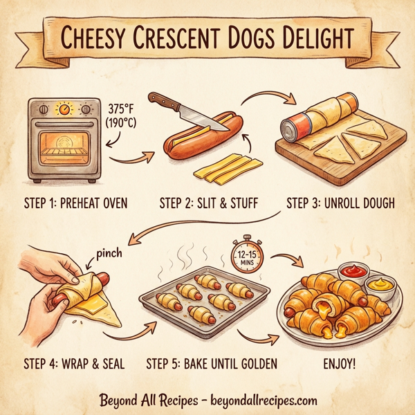 Cheesy Crescent Dogs Delight instructions