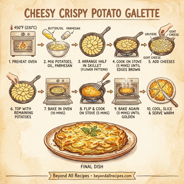 Cheesy Crispy Potato Galette instructions