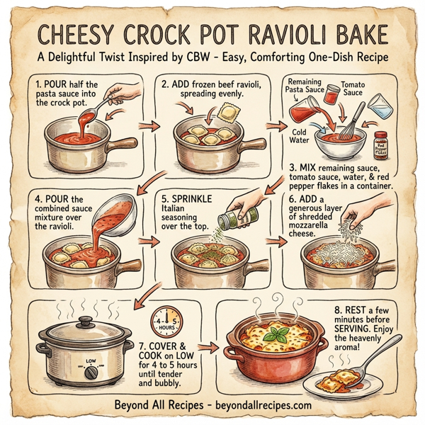 Cheesy Crock Pot Ravioli Bake instructions