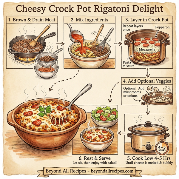 Cheesy Crock Pot Rigatoni Delight instructions