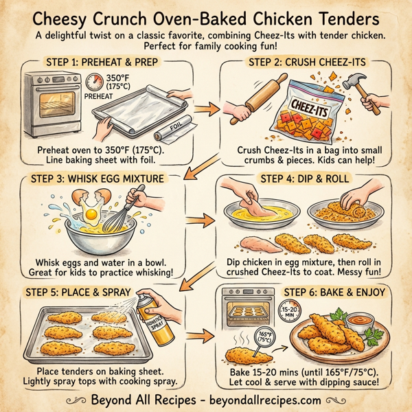 Cheesy Crunch Oven-Baked Chicken Tenders instructions