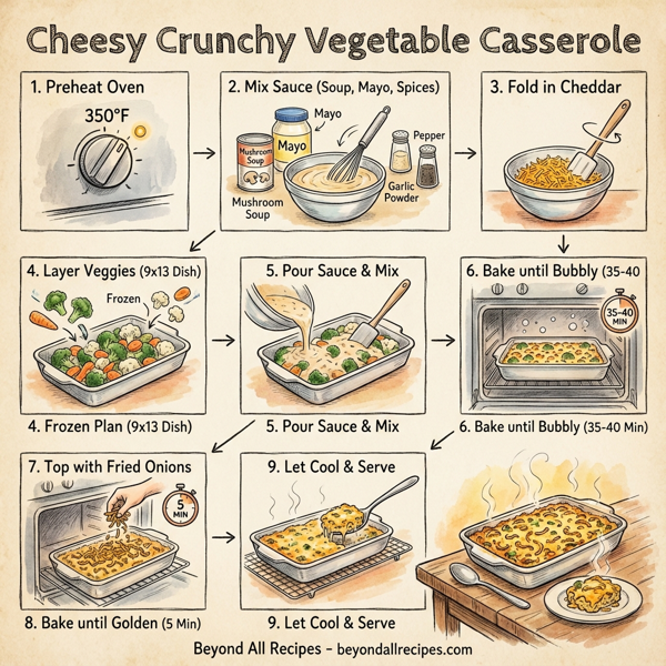 Cheesy Crunchy Vegetable Casserole instructions