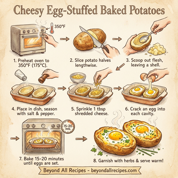 Cheesy Egg-Stuffed Baked Potatoes instructions