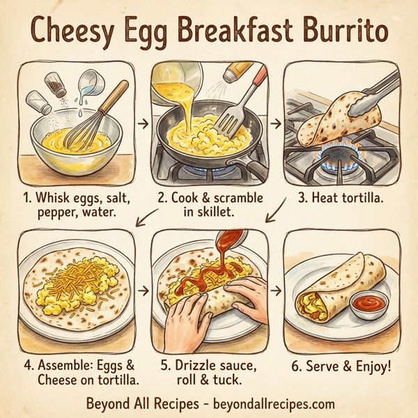 Cheesy Egg Breakfast Burrito instructions