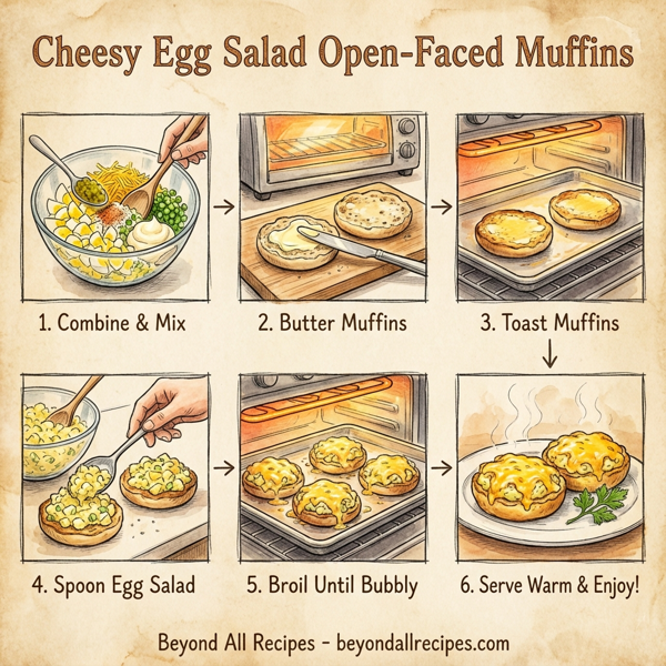 Cheesy Egg Salad Open-Faced Muffins instructions