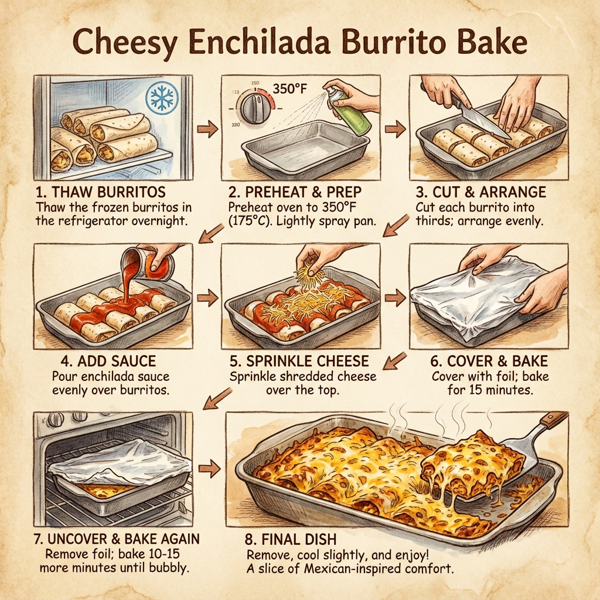 Cheesy Enchilada Burrito Bake instructions