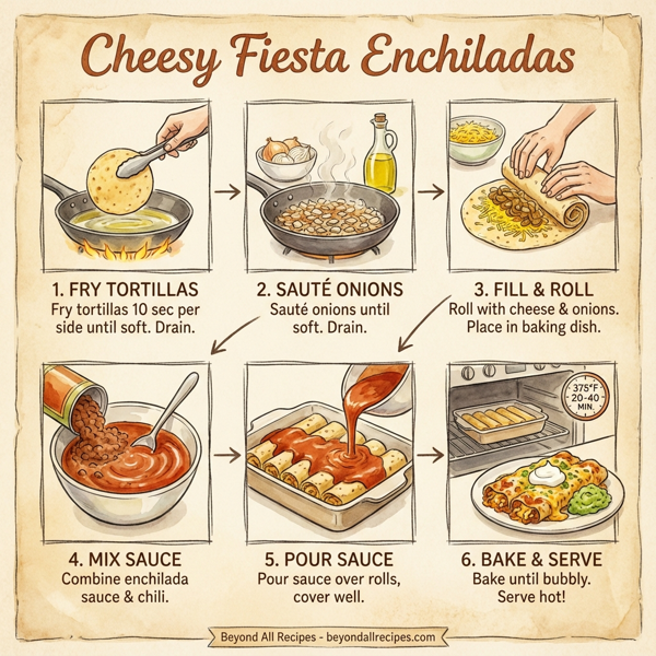Cheesy Fiesta Enchiladas instructions
