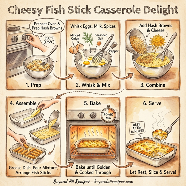 Cheesy Fish Stick Casserole Delight instructions
