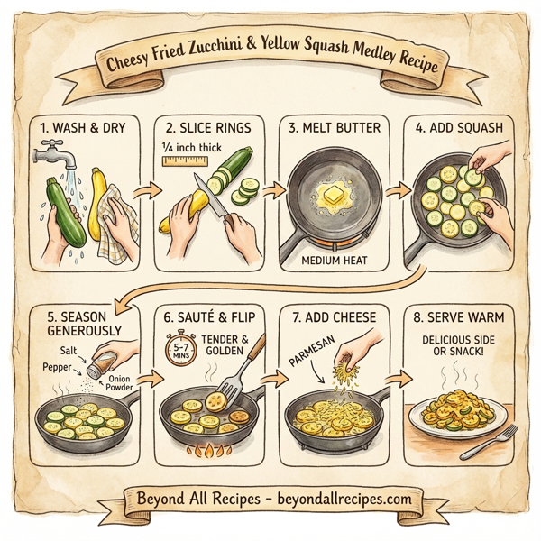 Cheesy Fried Zucchini & Yellow Squash Medley instructions