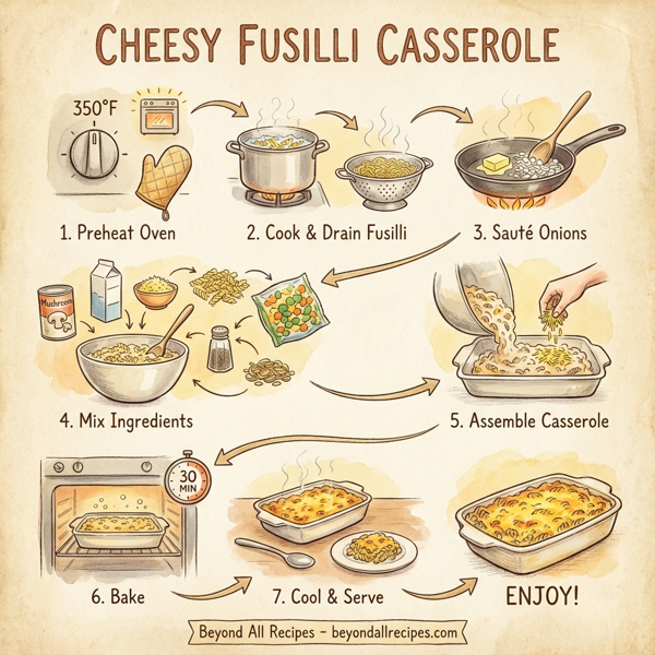 Cheesy Fusilli Casserole instructions