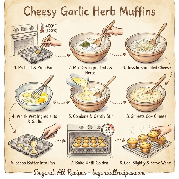 Cheesy Garlic Herb Muffins instructions