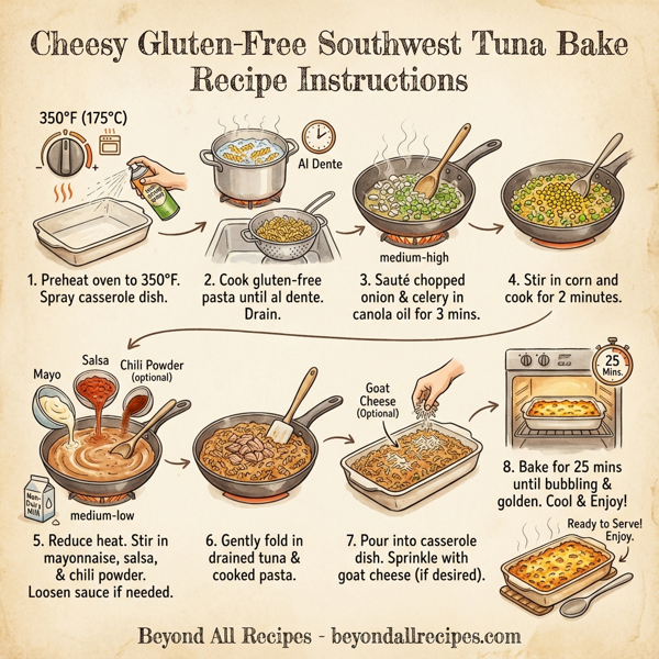 Cheesy Gluten-Free Southwest Tuna Bake instructions