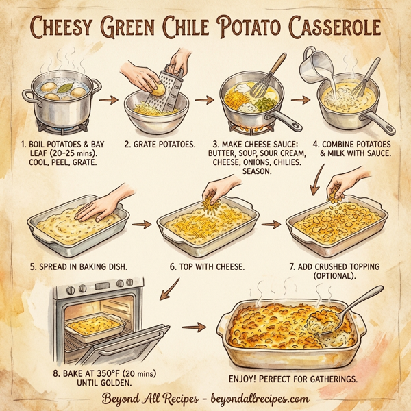 Cheesy Green Chile Potato Casserole instructions
