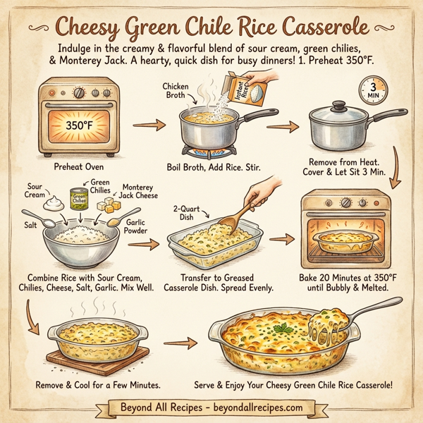 Cheesy Green Chile Rice Casserole instructions