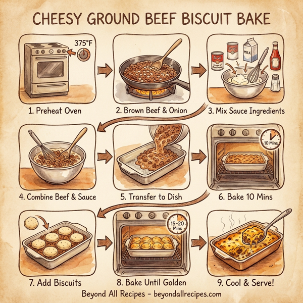 Cheesy Ground Beef Biscuit Bake instructions