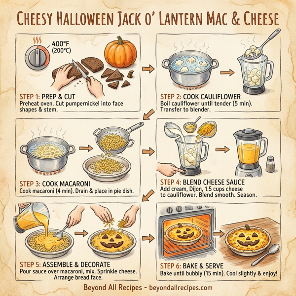 Cheesy Halloween Jack O’ Lantern Mac & Cheese instructions