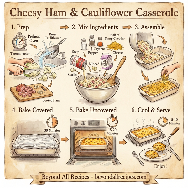 Cheesy Ham & Cauliflower Casserole instructions