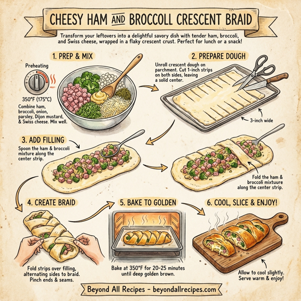 Cheesy Ham and Broccoli Crescent Braid instructions