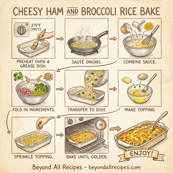 Cheesy Ham and Broccoli Rice Bake instructions