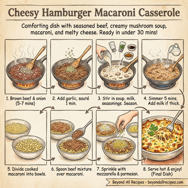 Cheesy Hamburger Macaroni Casserole instructions