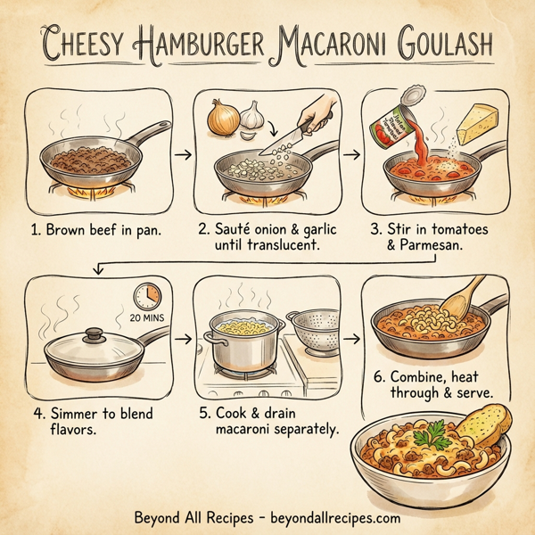Cheesy Hamburger Macaroni Goulash instructions