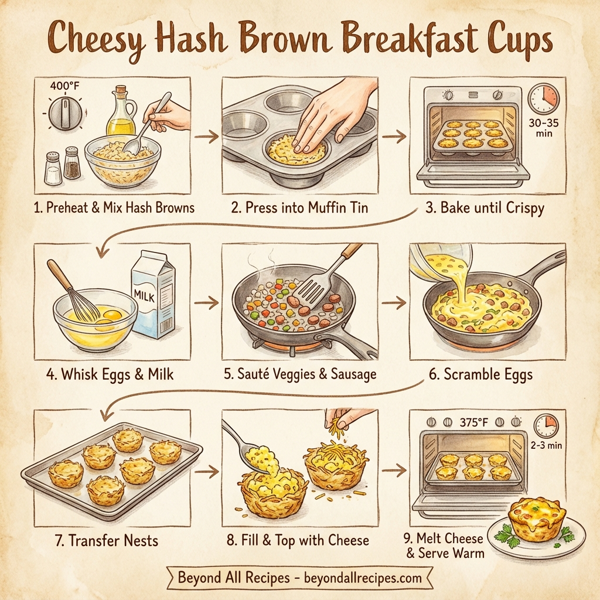 Cheesy Hash Brown Breakfast Cups instructions