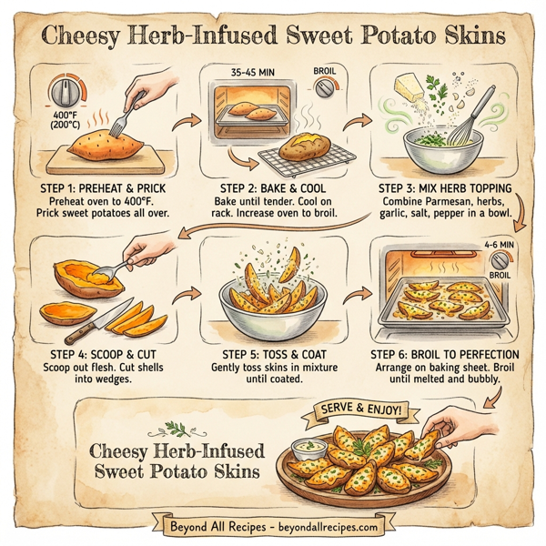 Cheesy Herb-Infused Sweet Potato Skins instructions