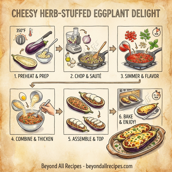 Cheesy Herb-Stuffed Eggplant Delight instructions