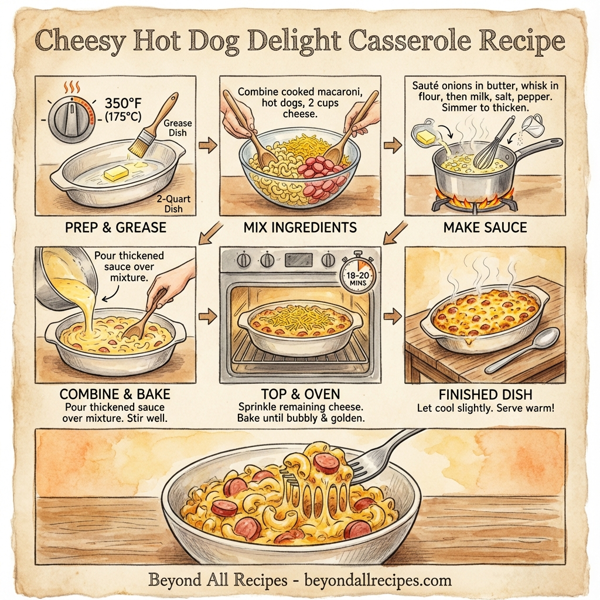 Cheesy Hot Dog Delight Casserole instructions